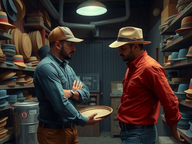 Stumble Guys character customization screen showing various hats