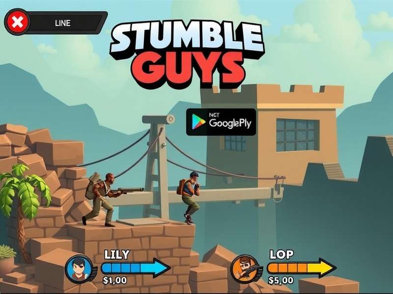 Stumble Guys Mod PC gameplay showing custom skins and maps