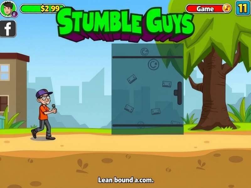 Stumble Guys gameplay on Windows 11 PC showing colorful obstacle course