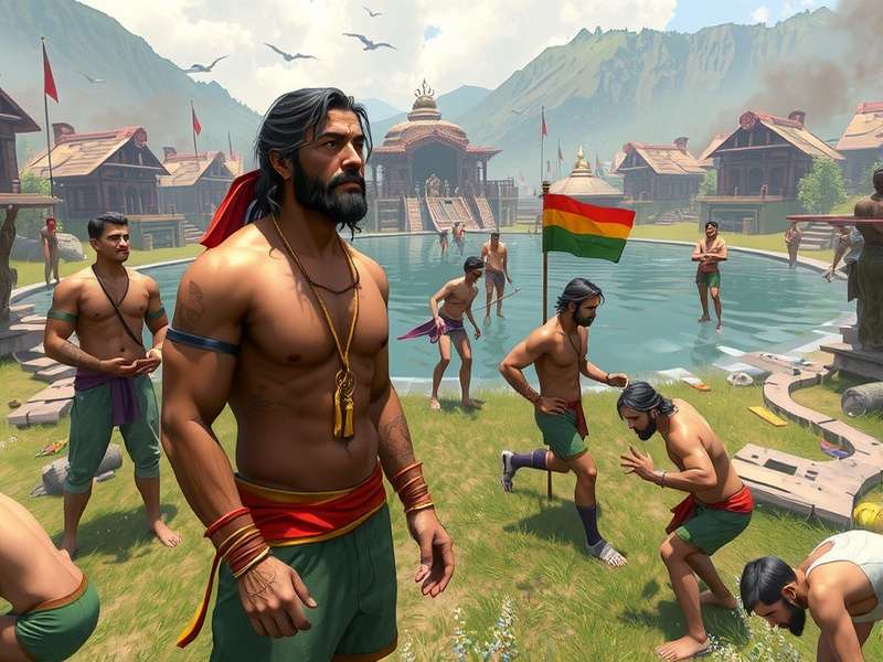 Stumble Guys gameplay screenshot showing colorful characters on an obstacle course