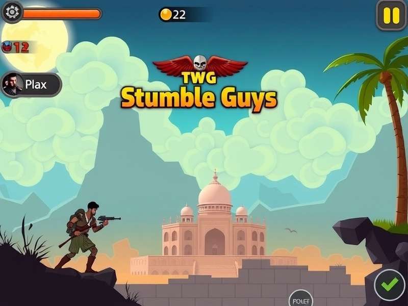 Stumble Guys PC gameplay on Uptodown - colorful battle royale