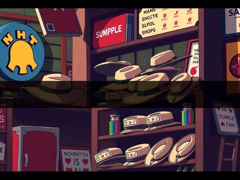 Stumble Guys Hat Shop display showing a wide variety of colorful and unique hats