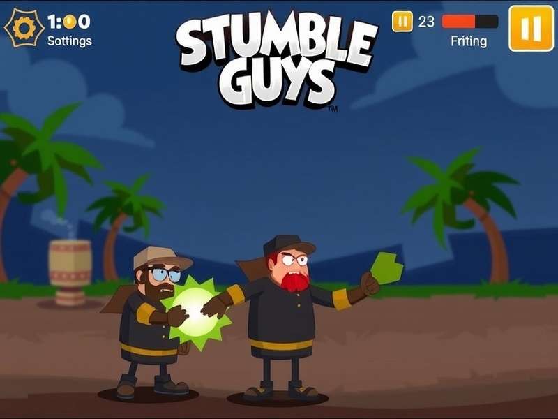 Stumble Guys PC gameplay screenshot showing characters racing