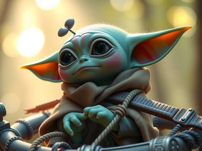 Strategic positioning with Baby Yoda skin in Hex-a-Gone final round