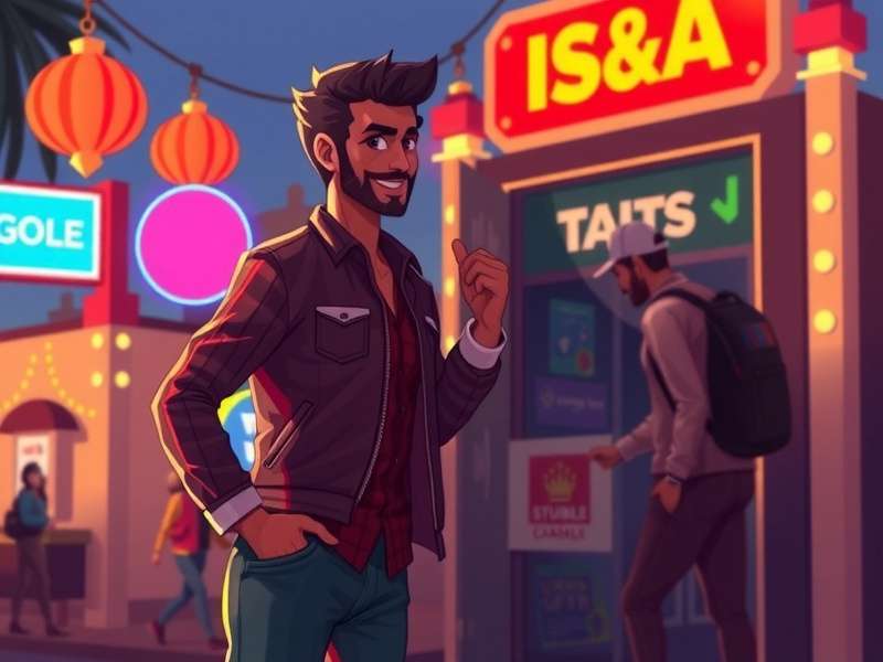 Stumble Guys shop app interface showing skins, emotes, and gems