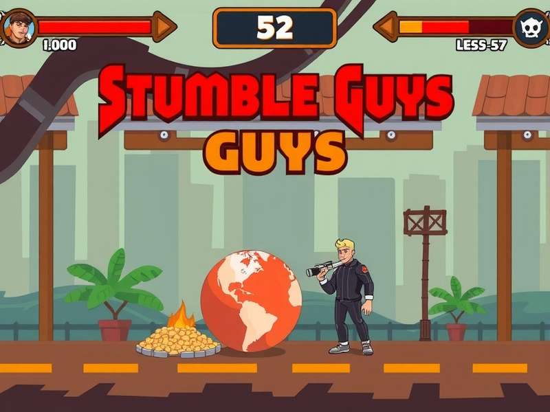 Stumble Guys multiplayer gameplay screenshot showing multiple characters on an obstacle course