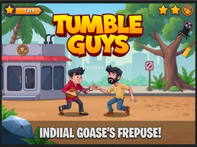 Android Stumble Guys tournament gameplay with multiple devices