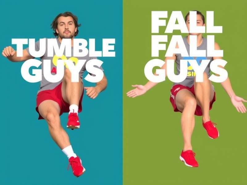 Stumble Guys and Fall Guys characters side by side in chaotic gameplay