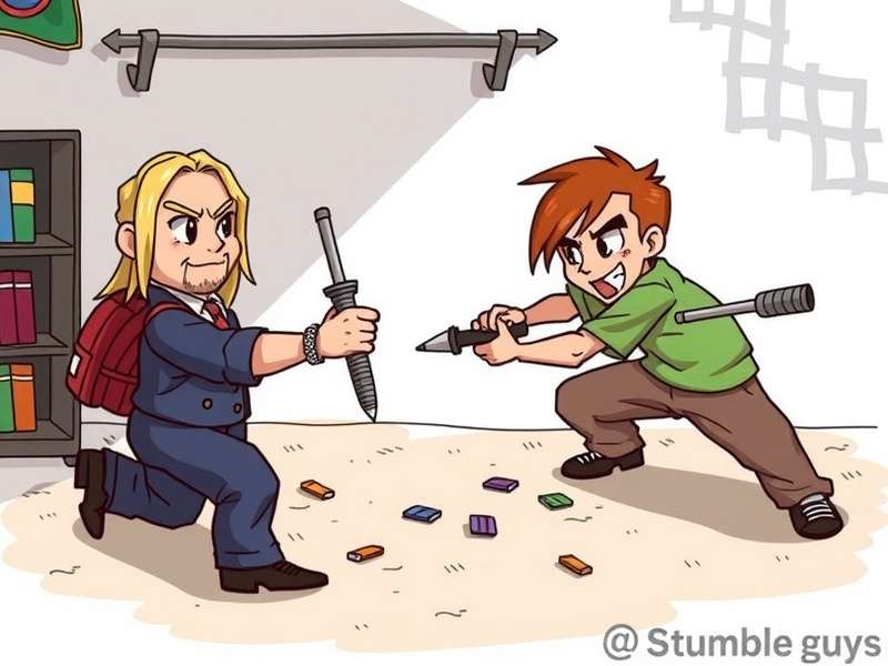 Step by step illustration showing how to draw a Stumble Guys character