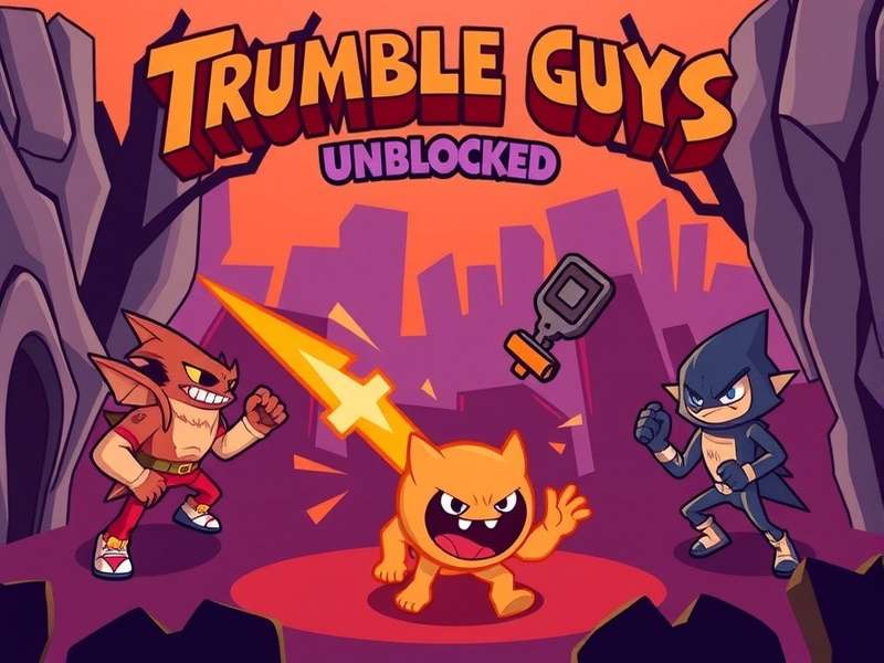 Stumble Guys Unblocked gameplay showing colorful characters racing through obstacle courses