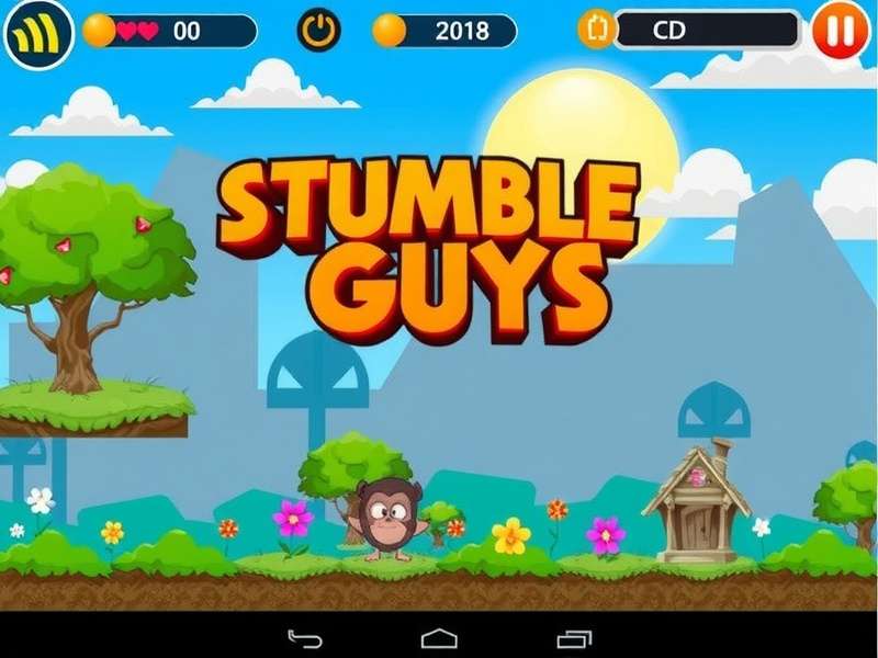 Stumble Guys intense gameplay on iPhone screen