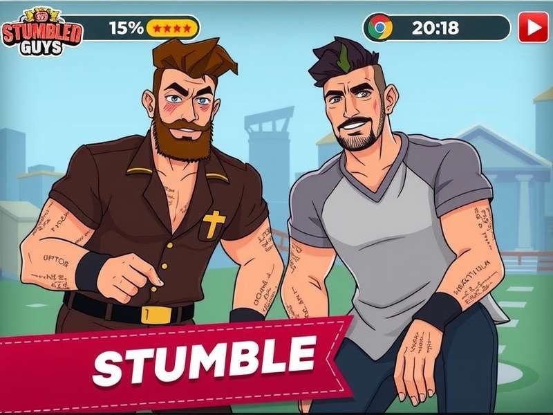 Stumble Guys chaotic multiplayer gameplay showing characters racing on colorful obstacle courses
