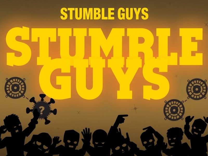 Stumble Guys gameplay showing colorful characters racing through obstacles