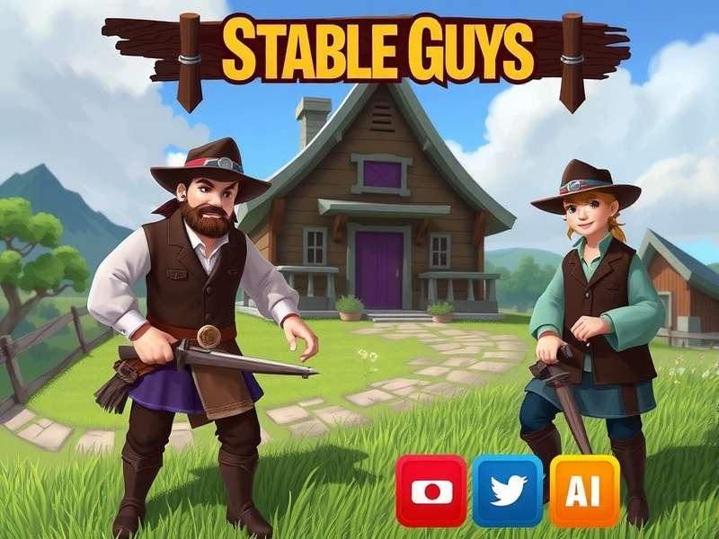 A vibrant group of Stumble Guys characters celebrating a win, showcasing diverse skins