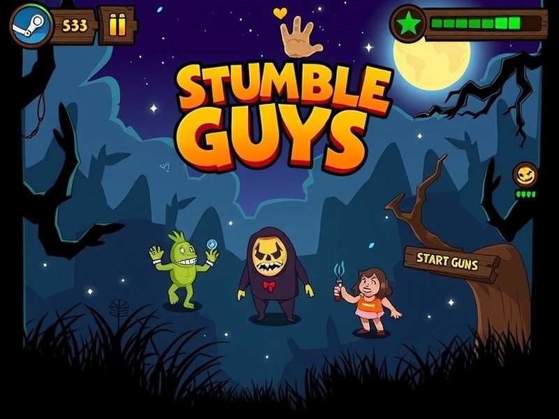 Stumble Guys Steam gameplay screenshot showing colorful characters in obstacle course