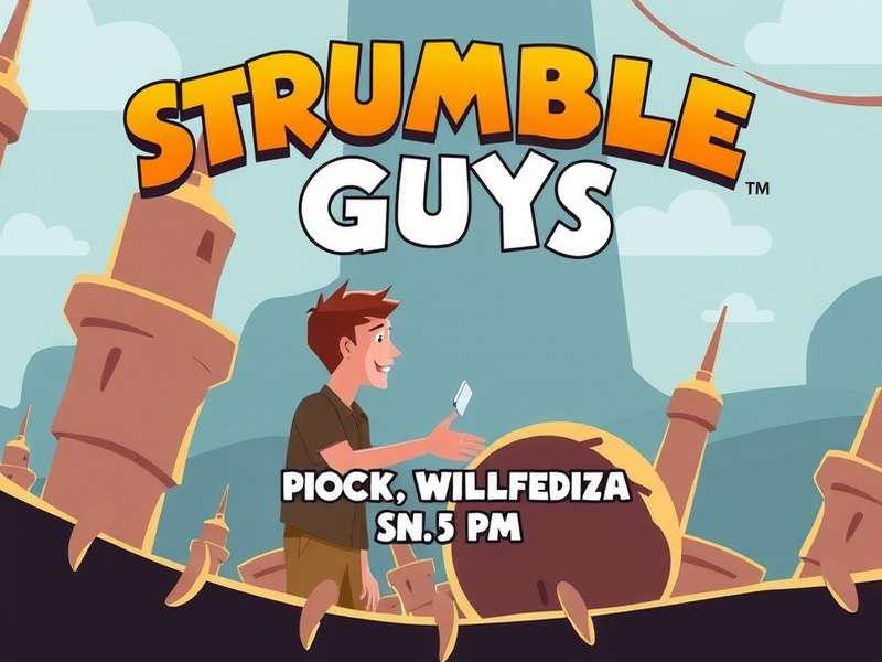 Dynamic collage of Stumble Guys characters racing and competing in various colorful stages