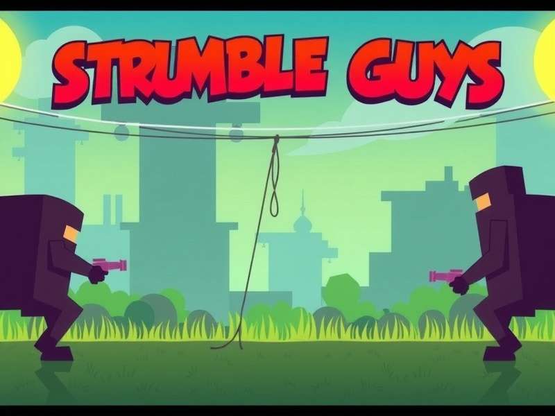 Stumble Guys PC gameplay screenshot showing characters racing on a colorful obstacle course