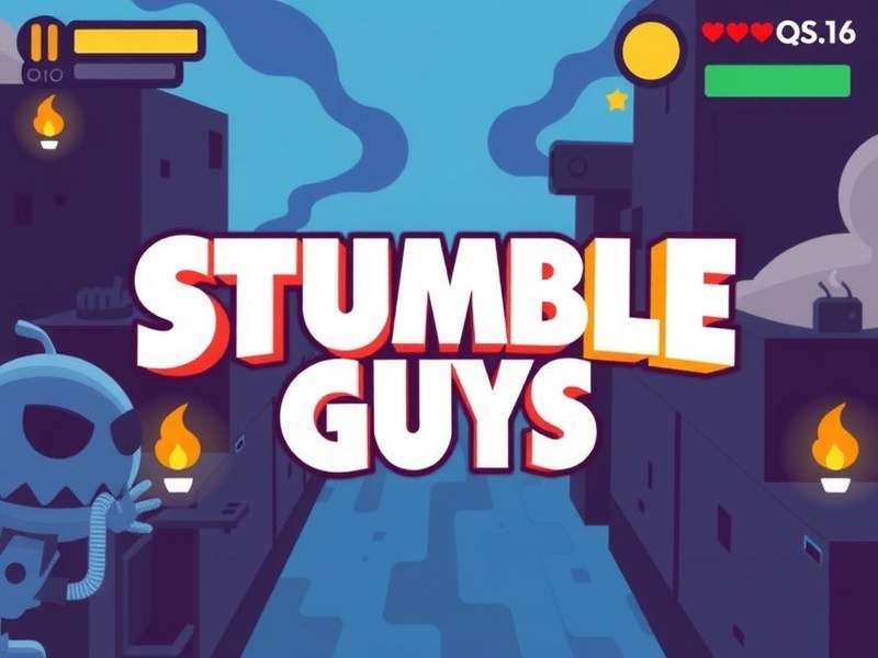 Stumble Guys gameplay showing colorful characters in chaotic obstacle courses