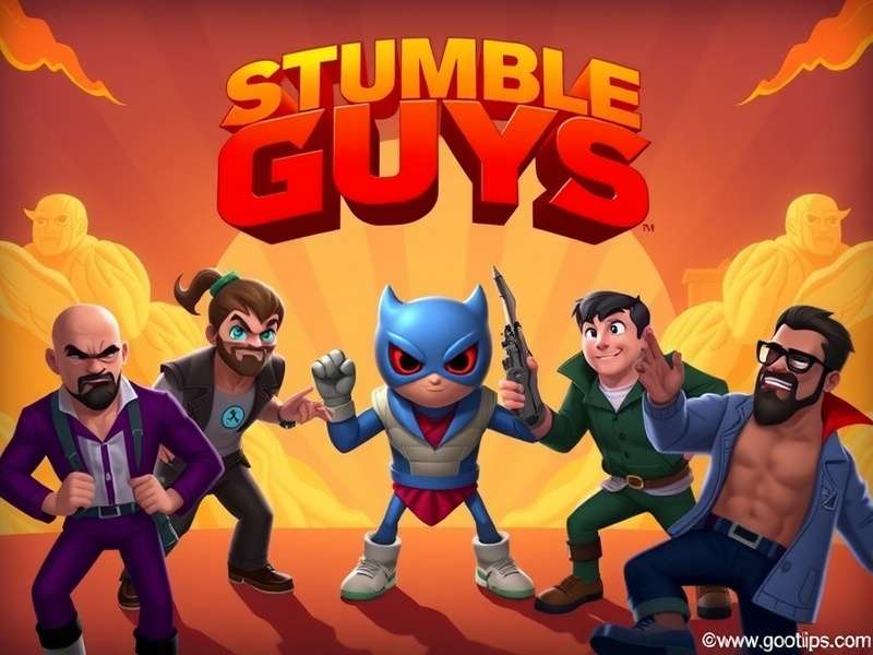 Collection of Stumble Guys action figures on display