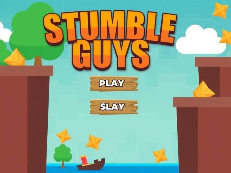 Stumble Guys gameplay screenshot showing colorful characters racing