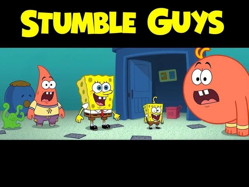 Stumble Guys Spongebob collaboration featuring Spongebob and Patrick skins in Bikini Bottom arena