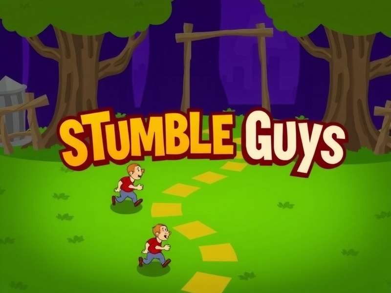 Stumble Guys For Pc gameplay screenshot showing obstacle course and multiplayer action