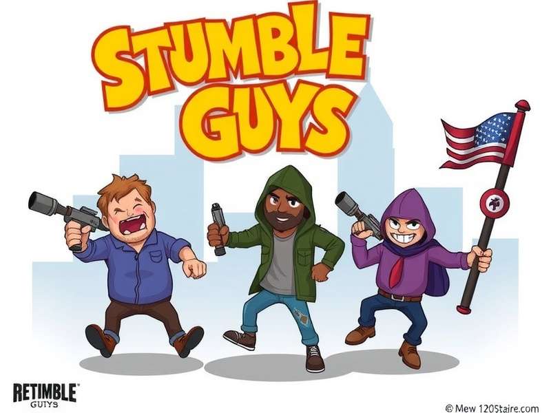 Stumble Guys Online multiplayer arena showcasing obstacle course chaos with 32 players