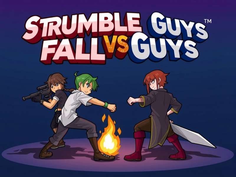 Stumble Guys Vs Fall Guys 2025 comparison banner showing both games side by side